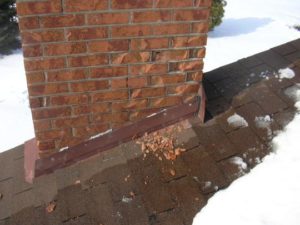 deteriorated brick chimney